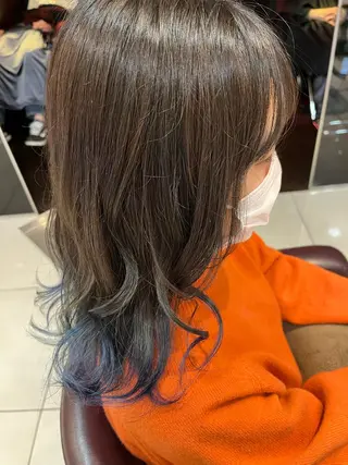 セミロング カラー なつな/ 透明感カラーのヘアスタイル