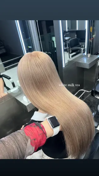 ロング カラー ハイトーン/透明感 髪質改善/rinaのヘアスタイル