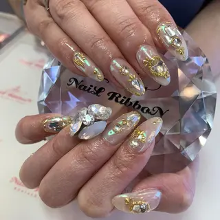 ネイル ネイルリボン 受付スタッフのネイルデザイン