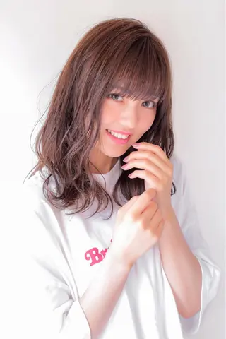ミディアム レイヤー/韓国/ボブ 縮毛矯正/畠中ケントのヘアスタイル