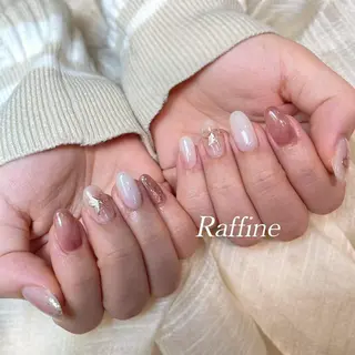 ネイル RAFFINE 月🦋🩵のネイルデザイン