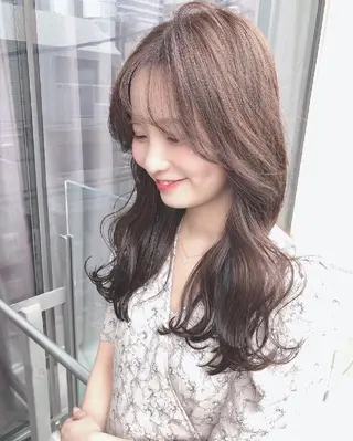カラー セミロング ヘアアレンジ 透明感/レイヤー 🇰🇷tomonaのヘアスタイル