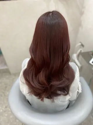 セミロング カラー 新宿/韓国ヘア 中明度カラー/かやのヘアスタイル