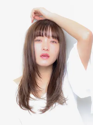 セミロング カラー 顔周りレイヤー/ボブ 銀座✨中野まさひろのヘアスタイル