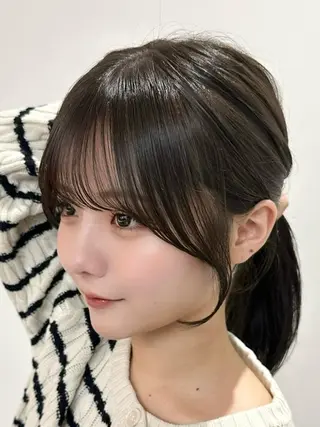 セミロング カラー ✨顔まわりカット ✨渋谷人気No.1✨のヘアスタイル