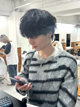 パーマ メンズ シャドウパーマ/ 波巻パーマYu-Kiのヘアスタイル