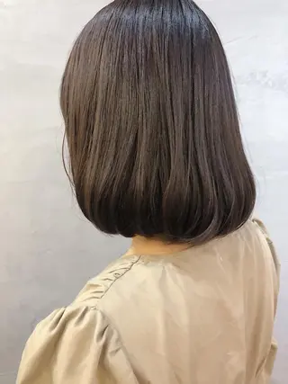 ミディアム カラー パーマ 長井 美佳のヘアスタイル