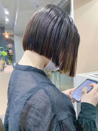 ショート カラー ボブパーマコテ巻き風 パーマNo1深江秀平のヘアスタイル