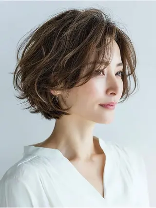 ショート カラー パーマ 50代専門美容師 若見えカット山田昌男のヘアスタイル