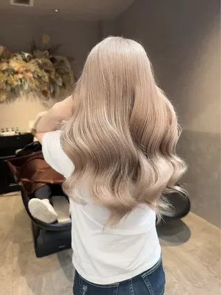 セミロング カラー ダブルカラー 韓国レイヤーKYONのヘアスタイル