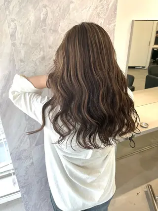 セミロング カラー 💎夏葵 ハイライト /デザイン特化のヘアスタイル