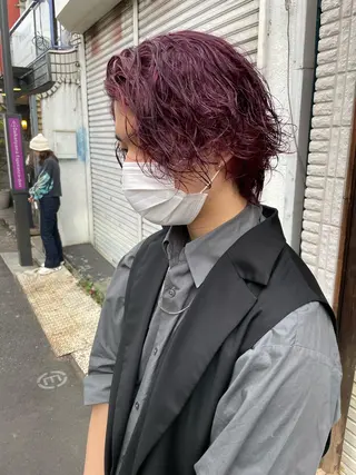 ミディアム カラー パーマ メンズ CiNEMA daikanyama所属・透明感カラー🫧 今泉健太のヘアスタイル