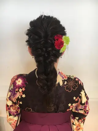 セミロング ヘアアレンジ キッズ 野崎 ひかりのヘアスタイル