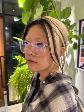 セミロング カラー なかの りなのヘアスタイル