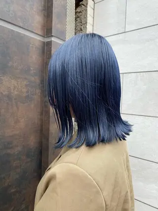 セミロング ブリーチなしカラー ダブルカラーエクステのヘアスタイル