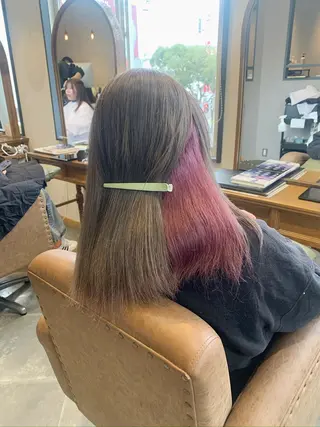 セミロング 鍋嶋 涼香のヘアスタイル