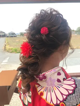 セミロング ヘアアレンジ Kanani所属・田中 佐枝子のヘアスタイル