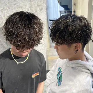 ショート カラー パーマ メンズ GLANZ天神赤坂 メンズサロンのヘアスタイル