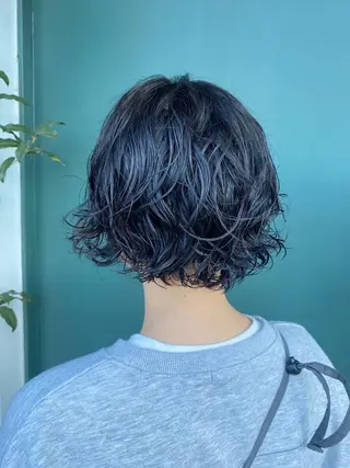 パーマ ショート ☘️カワベ　ユキヒト /EDAME 店長のヘアスタイル