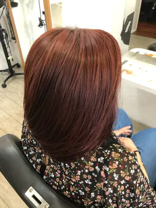 ミディアム カラー hair＆make SENSE所属・伴 香織のヘアスタイル