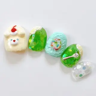 ネイル いちごパフェ ゆいのネイルデザイン