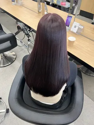 ロング カラー 💗愛され暖色💗 ピンク/レッド💗のヘアスタイル