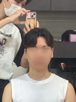 ショート パーマ メンズ 韓国メンズヘア/ ダウンパーマ/歩夢のヘアスタイル