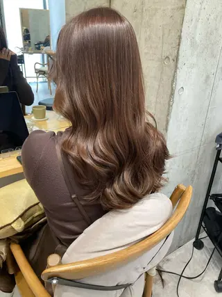 ミディアム ✨色持ちの良い艶 カラー✨蟹江真世のヘアスタイル