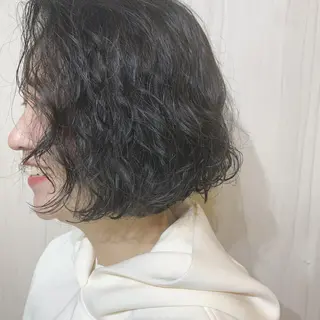 パーマ カラー セミロング 嶋村夏実🌼レイヤー 🌸白髪ぼかしのヘアスタイル