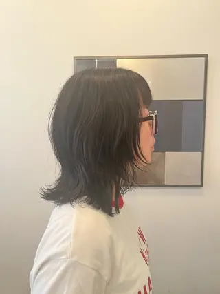 ミディアム unfeigned02所属・おーした /カットモデル伏見栄のヘアスタイル