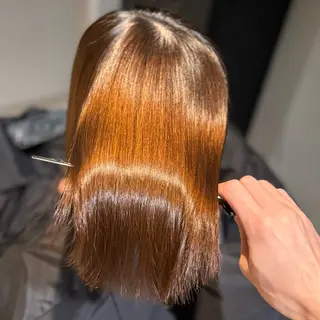 ロング パーマ ブリーチなしカラー I 髪質改善Ⅰたつやのヘアスタイル