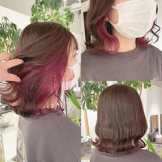 ミディアム カラー 渋谷:インナーカラー ／🍒エリカ🍒のヘアスタイル