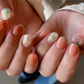 ネイル amuse 手書きニュアンスのネイルデザイン