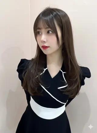 ロング カラー レイヤー/髪質改善 /透け感カラー/艶髪のヘアスタイル