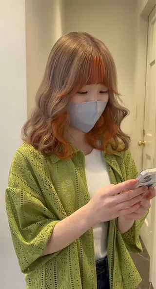 セミロング 🎀縮毛矯正／ カットパーマ／りんのヘアスタイル