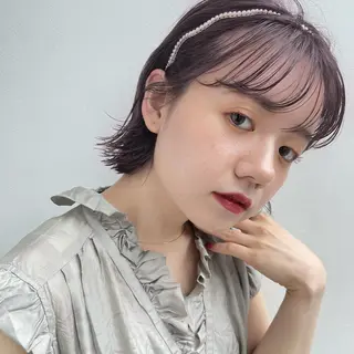 ミディアム カラー ヘアアレンジ 【柔らか透明感✨/ 似合せ前髪】大石葉月のヘアスタイル