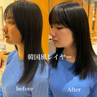 ミディアム 韓国風ヘア🐰 長谷川のヘアスタイル