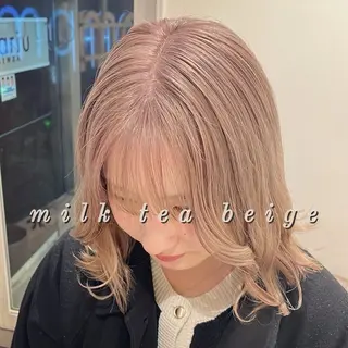 セミロング カラー メンズ縮毛矯正 ブリーチカラー/まやのヘアスタイル