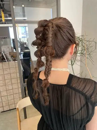 ロング ヘアアレンジ 透明感カラー✨艶髪 制作🌱山根あゆみのヘアスタイル