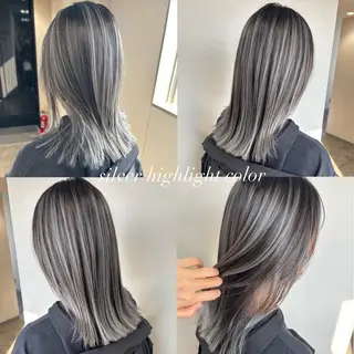 ミディアム カラー 松井那津子 /ハイライトブリーチのヘアスタイル