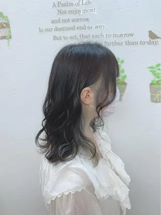 ミディアム カラー 菅沼 まみのヘアスタイル