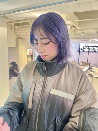 カラー 🎀ボブ+ハイトーン シュカ👶🏻のヘアスタイル