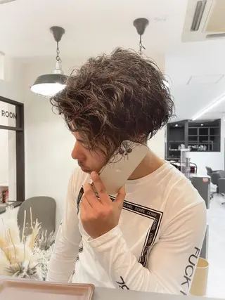 ショート パーマ メンズ アンドウ ユウ/ レイヤーカット/韓国のヘアスタイル