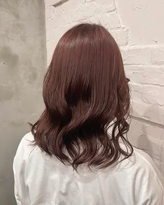 ミディアム カラー 【ピンク/韓国ヘア/ ヘアセット】亜海のヘアスタイル