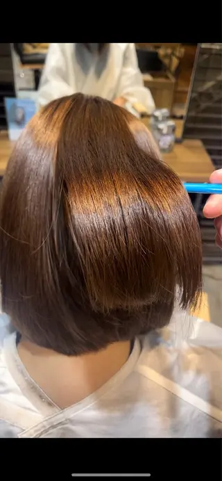 ミディアム ☀️マナカ/縮毛矯正 カラー/表参道のヘアスタイル