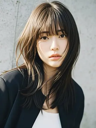 セミロング ウルフカット 811 大阪梅田 ウルフのヘアスタイル