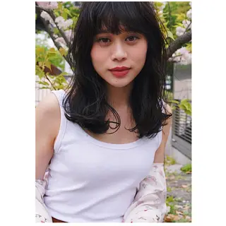 ミディアム カラー ✨艶ブリーチカラー ✨四ノ宮裕己のヘアスタイル