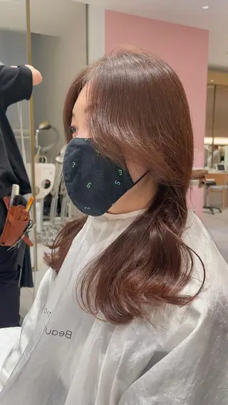 セミロング 顔周り特化/韓国ヘア /レイヤー/吉野幸大のヘアスタイル