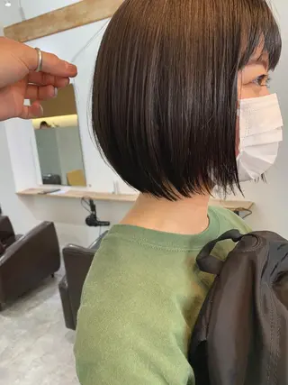 ショート カラー パーマ ヘアアレンジ パーマ/透明感カラー /ボブ/吉田一生のヘアスタイル