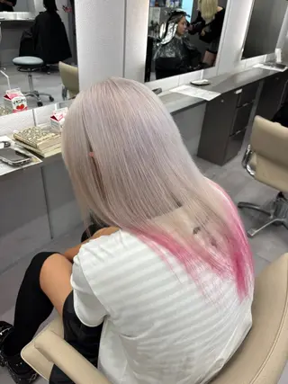 セミロング カラー 名古屋／デザイン／ ブリーチ/松井亮磨のヘアスタイル